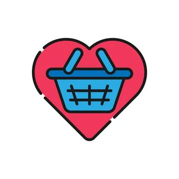 Shopping Wish List icon Vector Illustration. Shopping Wish List with Love Sha Stock-Illustration
