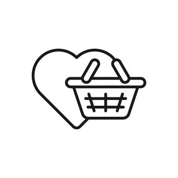 Shopping Wish List icon Vector Illustration. Shopping Wish List with Love Sha Ilustração Stock