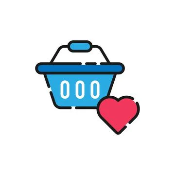 Shopping Wish List icon Vector Illustration. Shopping Wish List with Love Sha Stock Illustration