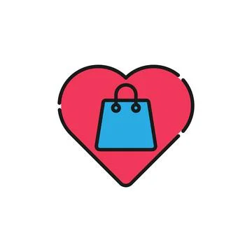 Shopping Wish List icon Vector Illustration. Shopping Wish List with Love Sha Stock Illustration