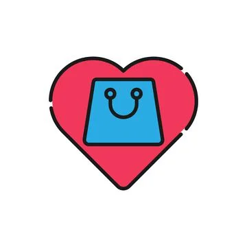 Shopping Wish List icon Vector Illustration. Shopping Wish List with Love Sha Stock Illustration