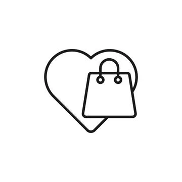 Shopping Wish List icon Vector Illustration. Shopping Wish List with Love Sha Stock Illustration