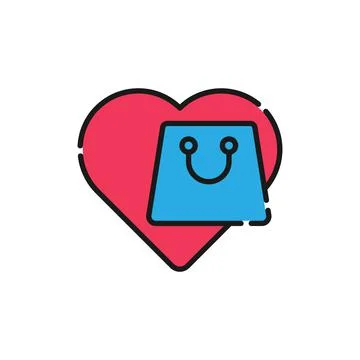 Shopping Wish List icon Vector Illustration. Shopping Wish List with Love Sha Иллюстрация