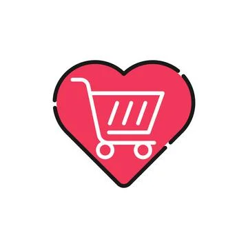 Shopping Wish List icon Vector Illustration. Shopping Wish List with Love Sha Stock-Illustration
