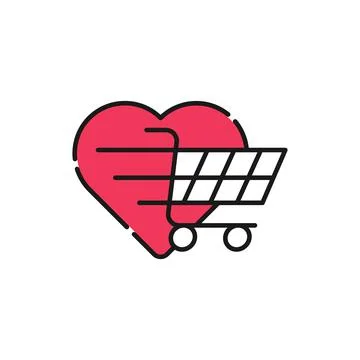 Shopping Wish List icon Vector Illustration. Shopping Wish List with Love Sha Stock-Illustration