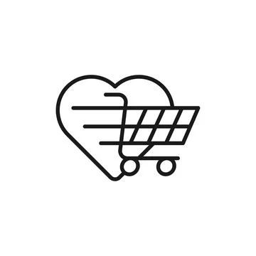 Shopping Wish List icon Vector Illustration. Shopping Wish List with Love Sha Stock Illustration