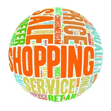 Shopping word cloud Stock Illustration