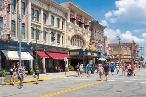 Shops and restaurants at universal studios florida Stock Photos