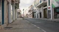 Shops and stores on narrow Arch. Makarios III avenue in center of Paphos, Cyrpus HD Footage