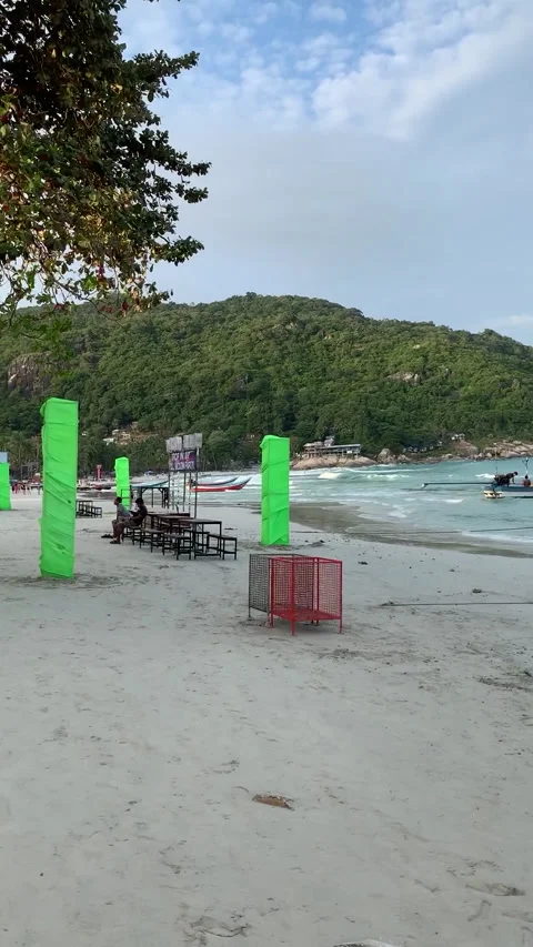 Shops on Beach HD Stock Footage 175944608