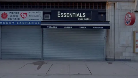Shops closed in central London during Covid-19 lockdown Stock Footage 148627196