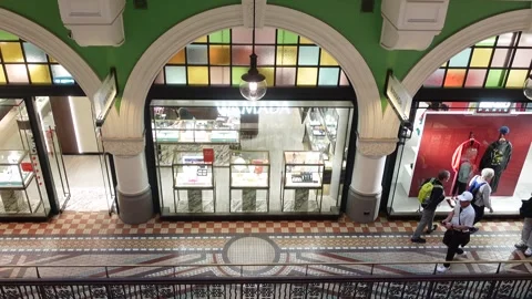 Shops inside Queen Victoria Building Sydney Australia Video stock 265133358