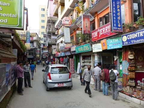 Shops in Kathmandu 스톡 사진