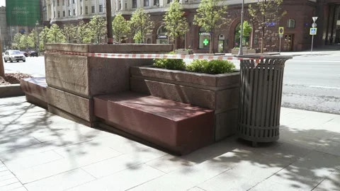 Shops with a protective tape 動画素材 132289588