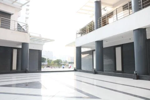 Shops, shutter, building low angle Stock Photos