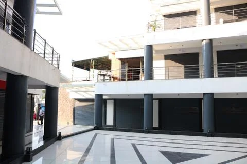 Shops, shutter, building low angle Stock Photos