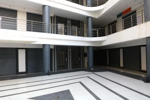 Shops, shutter, building low angle Stock Photos