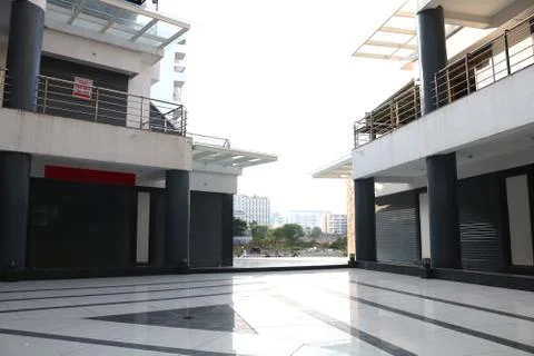 Shops, shutter, building low angle Stock Photos