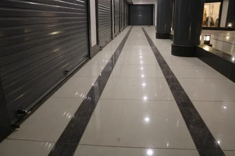 Shops, shutter, building low angle Stock Photos