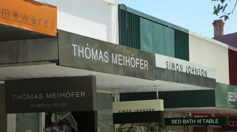 Shops signs and logos along rokeby road, subiaco, perth, australia Stock Footage 37175068