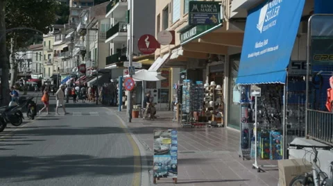 Shops on Spanish Street Stock Footage 58800536
