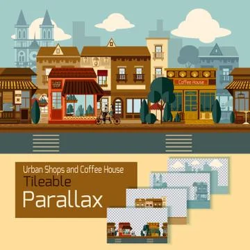 Shops Tileable Parallax イラスト素材