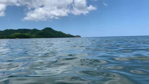 Shore 05 - Tranquil view from the oceanfront to Rainforest Stock Footage 282929254