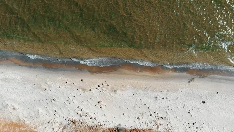Shore and Waves. Camera Facing Down. Static View 库存影片 107017022
