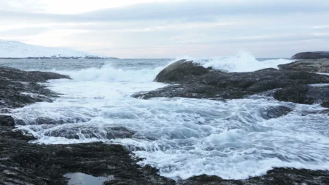 The shore of the Arctic ocean Stock Footage 97976123