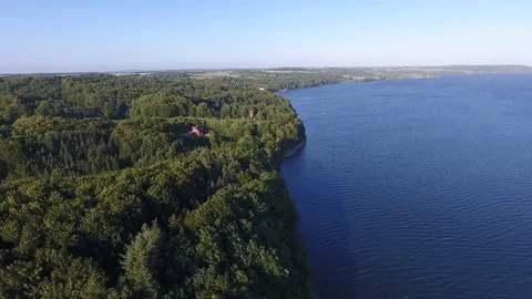 Shore Areal Drone Video in 4K Nature Beach Water Ocean Blue Green Summer Stock Footage 115411341