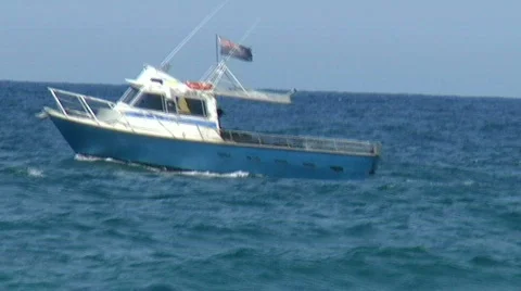 Off shore boat Stock Footage 659200