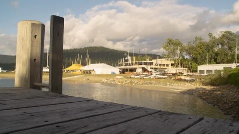 A shore with boats Stock Footage 91408237