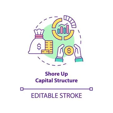 Shore up capital structure concept icon 스톡 일러스트