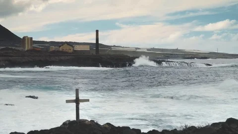 Shore of death in the Atlantic Ocean Video stock 79459560