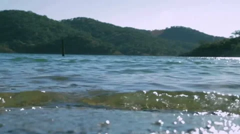 Shore of a drinking water lake Stock Footage 12129290