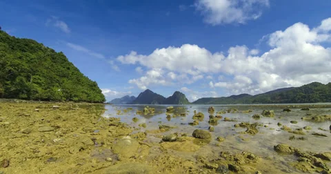 Shore during low tide Philippines time lapse 4k Stock-Footage 35677892