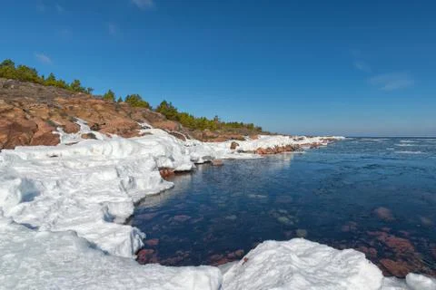 Shore during spring Stock Photos