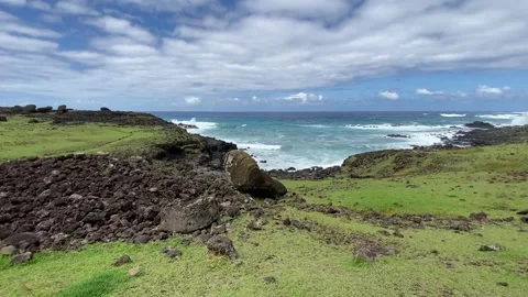 Shore in Easter Island 스톡 동영상 342838399