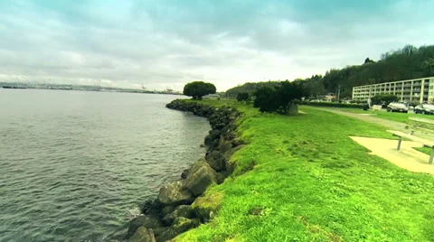 Shore Flying Stock Footage 32659238