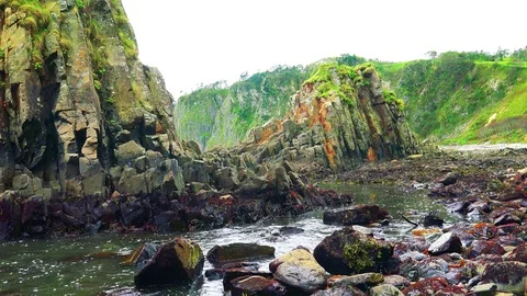 Shore on the island of Kunashir Stock Footage 75397249