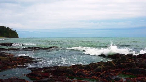 Shore on the island of Kunashir Stock Footage 75397294