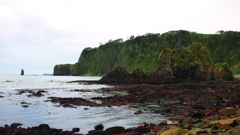 Shore on the island of Kunashir Stock Footage 75397384