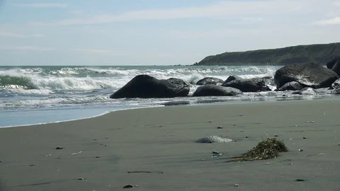 Shore on the island of Kunashir Stock Footage 75397451
