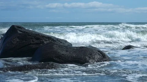 Shore on the island of Kunashir Video stock 75397463