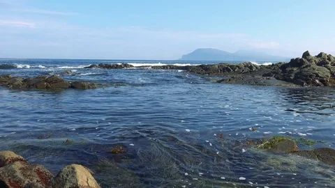 Shore on the island of Kunashir Stock Footage 75397697