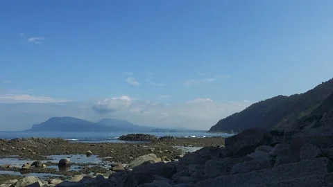 Shore on the island of Kunashir Stock Footage 75397699