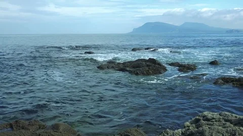 Shore on the island of Kunashir Stock Footage 75397754