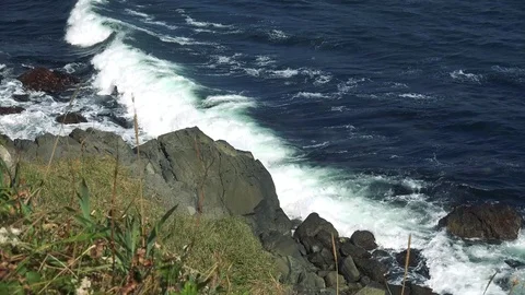 Shore on the island of Kunashir Stock Footage 75398249
