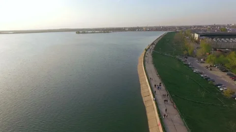 The shore of the lake in Bucharest, Romania Stock Footage 62016290