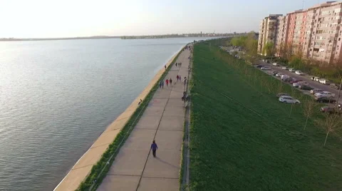 The shore of the lake in Bucharest, Romania Stock Footage 62016382